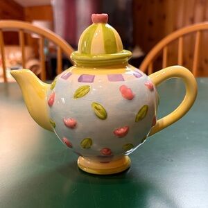 Oneida Small Colorful Ceramic Teapot with Floral Design